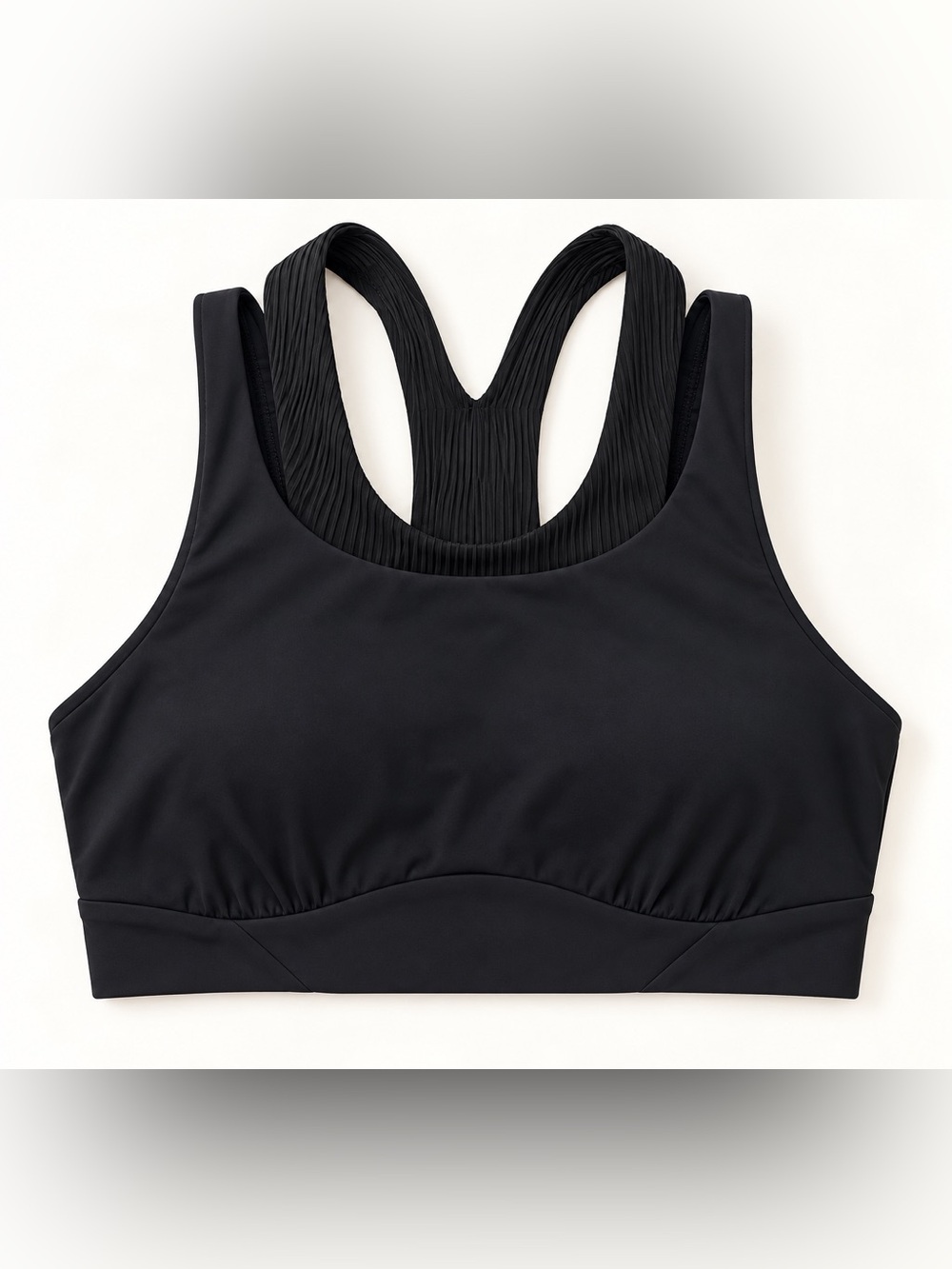 lululemon athletica Black Ribbed-Strap Racerback Sports Bra
